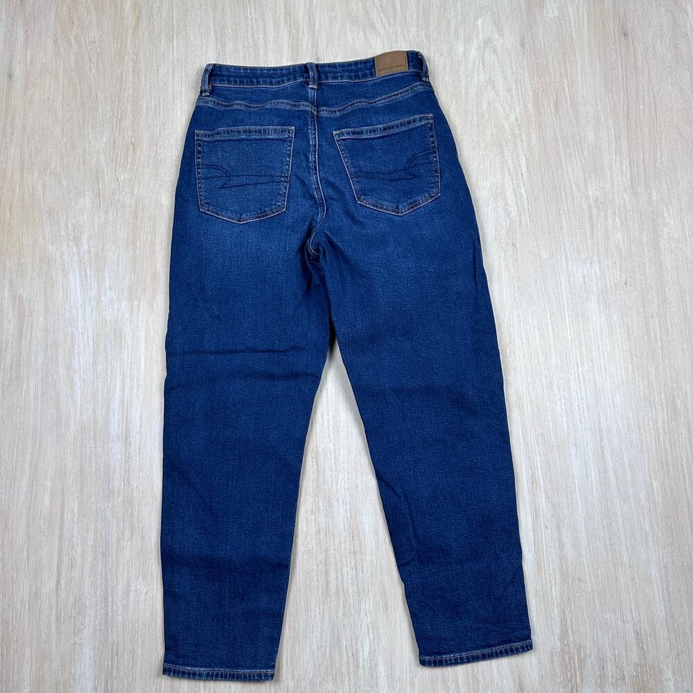 American Eagle Stretch Mom High Waisted Casual Dark Wash Denim Jeans 6 SHORT - Picture 12 of 16